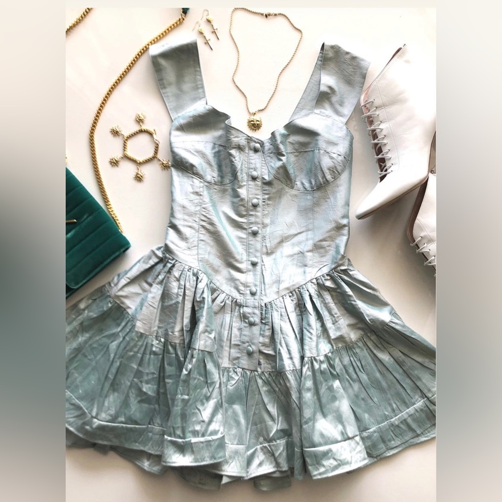 Vanessa Mooney The Original Elisabeth Dress in Seafoam Silk